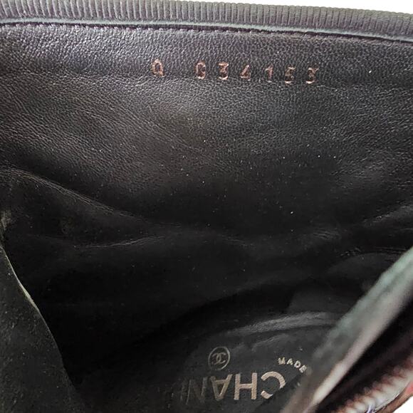 Chanel CC Cap Toe Logo Ankle Heel Boot Size 37.5 US 6.5 7 Black Patent Leather - Picture 13 of 14